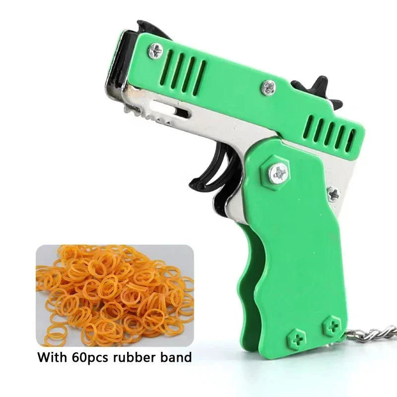Mini Pistolet Porte-Clés – Lanceur d'Élastiques
