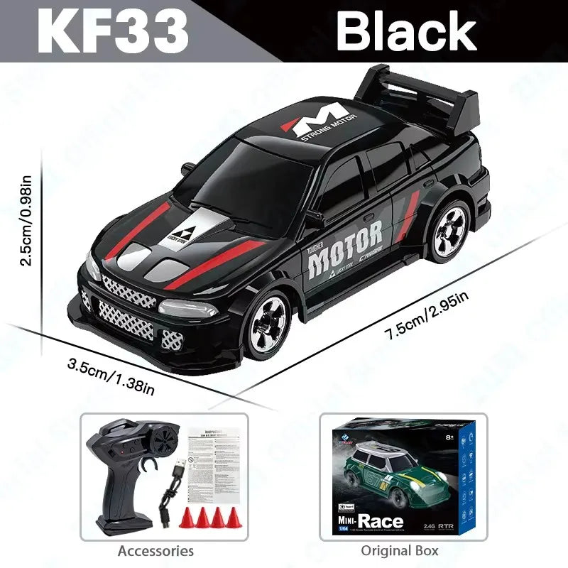 Voiture RC de Drift 1/64 - Mini Modèle GTR 4WD Haute Vitesse 2.4G (Modèle KF20)