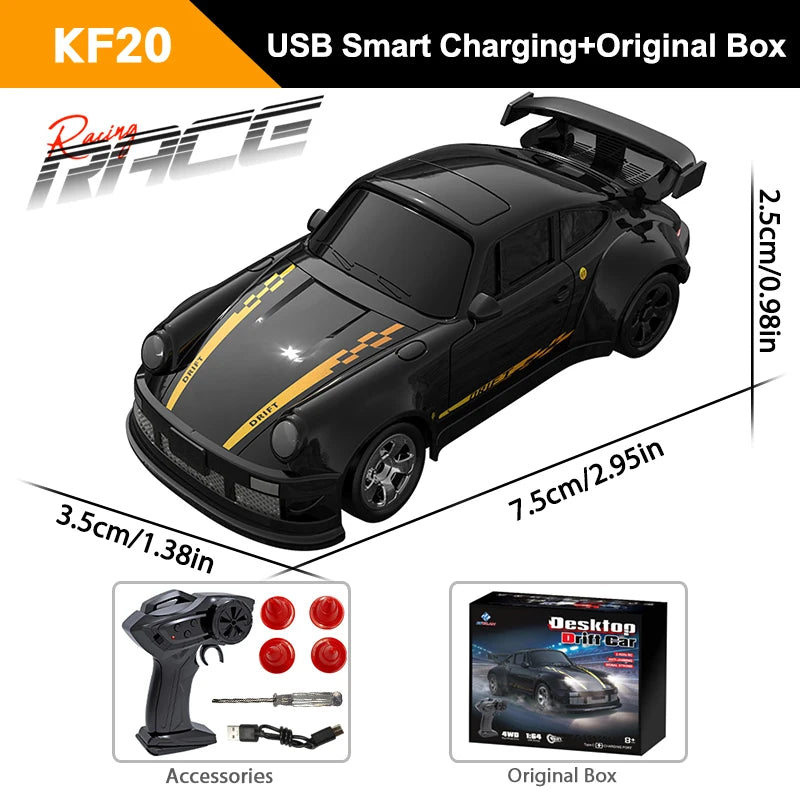 Voiture RC de Drift 1/64 - Mini Modèle GTR 4WD Haute Vitesse 2.4G (Modèle KF20)
