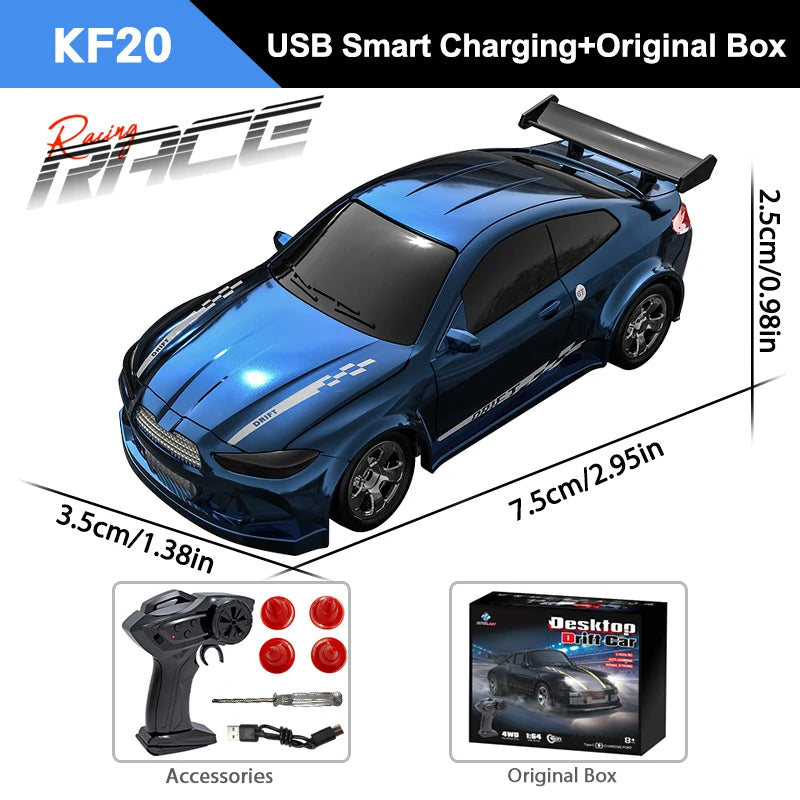 Voiture RC de Drift 1/64 - Mini Modèle GTR 4WD Haute Vitesse 2.4G (Modèle KF20)