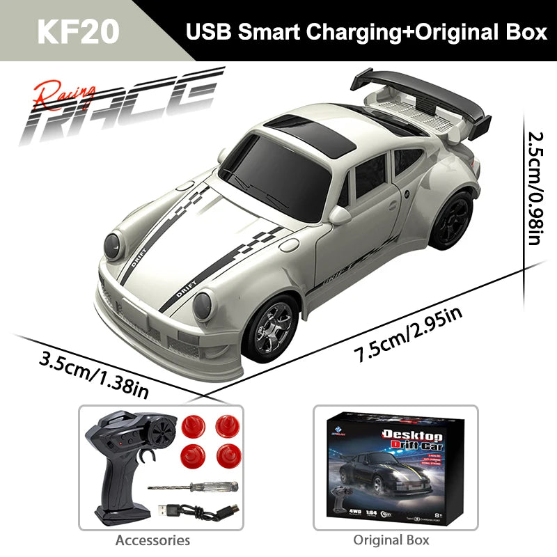 Voiture RC de Drift 1/64 - Mini Modèle GTR 4WD Haute Vitesse 2.4G (Modèle KF20)