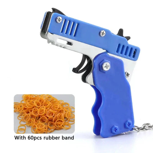 Mini Pistolet Porte-Clés – Lanceur d'Élastiques