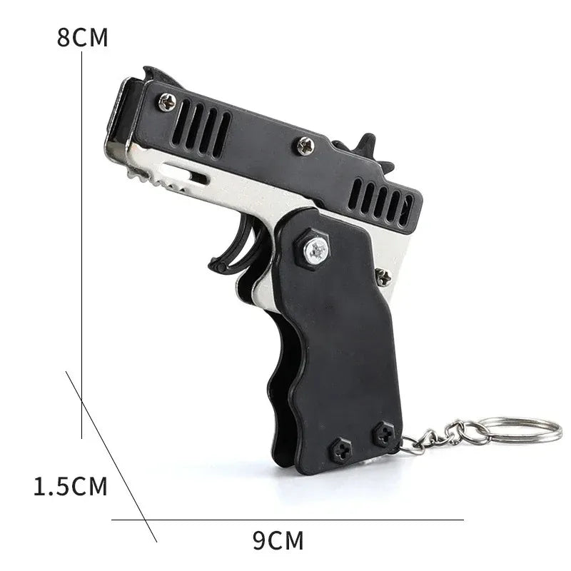 Mini Pistolet Porte-Clés – Lanceur d'Élastiques