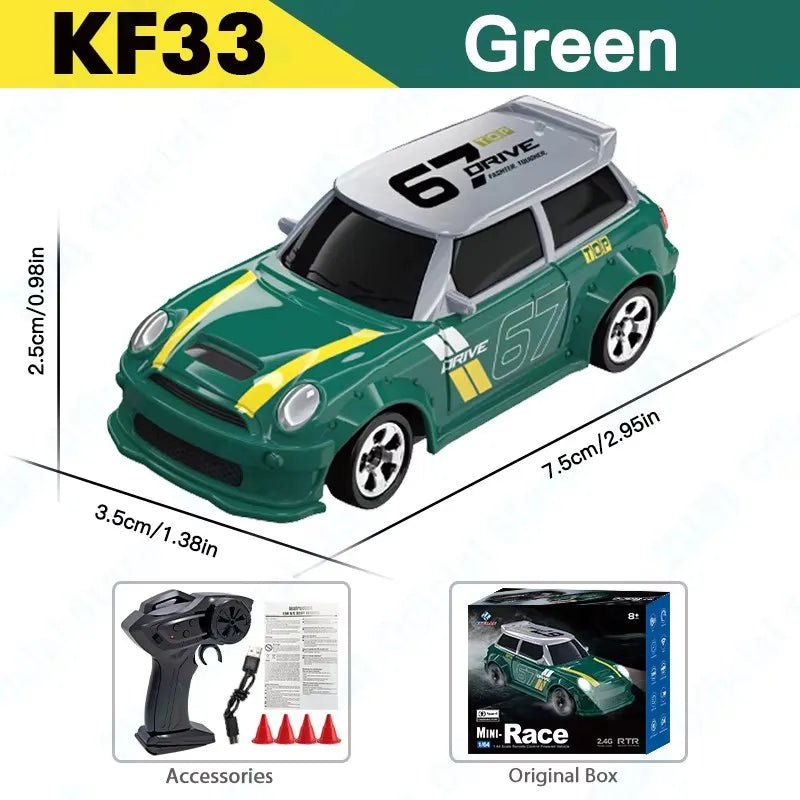 Voiture RC de Drift 1/64 - Mini Modèle GTR 4WD Haute Vitesse 2.4G (Modèle KF20)
