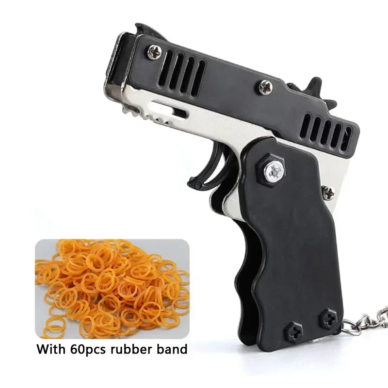Mini Pistolet Porte-Clés – Lanceur d'Élastiques