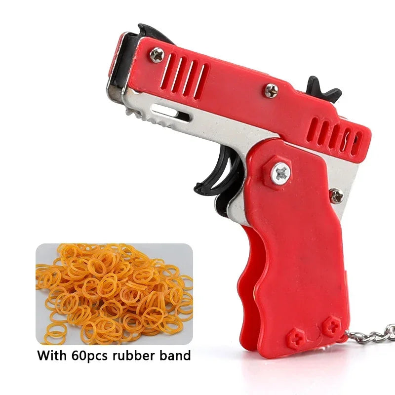 Mini Pistolet Porte-Clés – Lanceur d'Élastiques